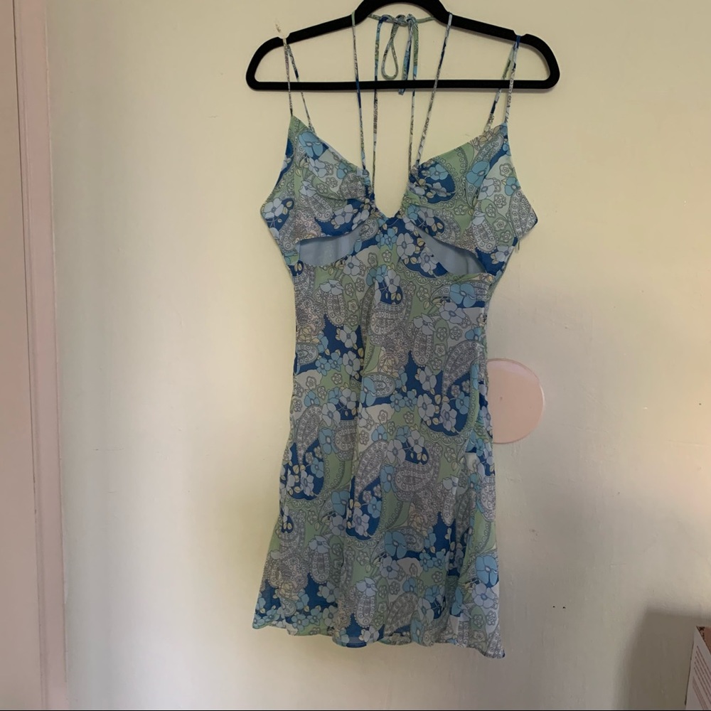 COTTON CANDY LA PAISLEY CUT OUT SHORT DRESS